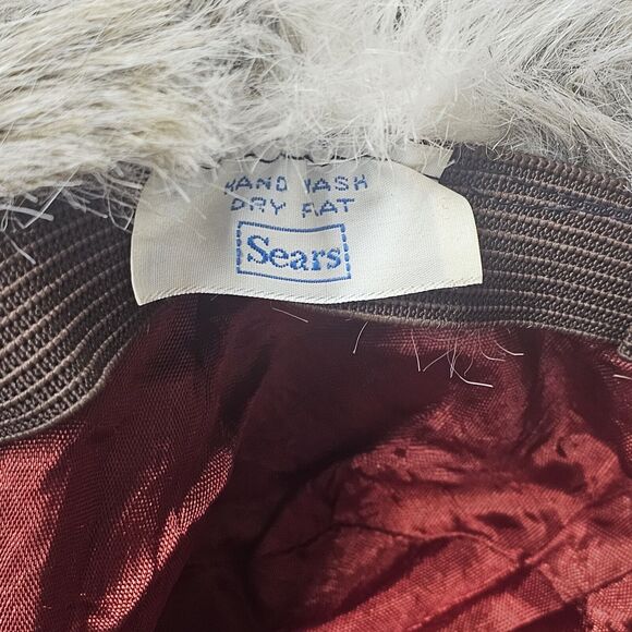 FAUX FUR Bucket Hats Lot of 2 Cossack Hats Vintage Sears Mob Wife Elegant Cozy - Picture 6 of 7